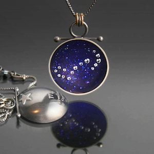 Sterrenbeeld Schorpioen ketting-sterling zilver Scorpio Star kaart ketting, horoscoop Zodiac ketting door Jackie Taylor Designs