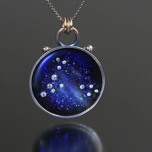 Constellation Pisces Necklace - Sterling Silver Pisces Star Map Necklace, Horoscope Zodiac Necklace by Jackie Taylor Designs