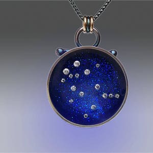 Collar de La constelación de Géminis - collar de mapa estelar de Géminis de plata esterlina, collar del zodiaco del horóscopo de Jackie Taylor designs