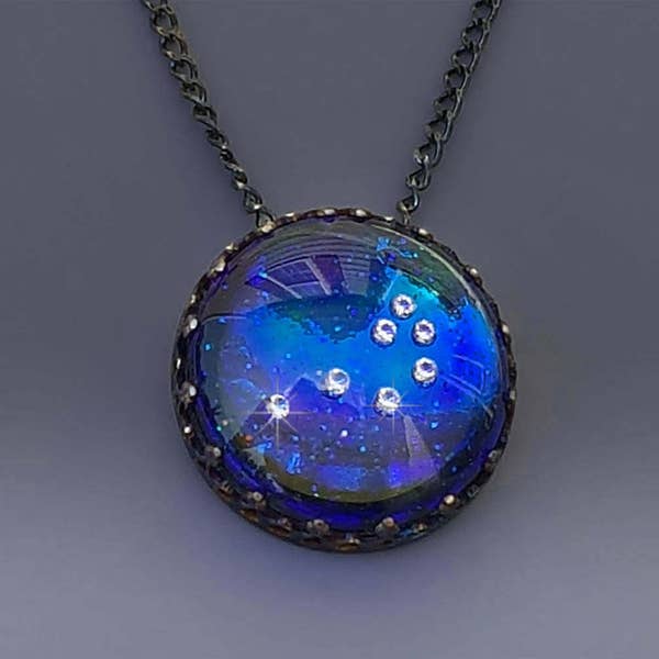 The Pleiades Necklace 7 Sisters Necklace Constellation Skymap Necklace in Glass by Jackie Taylor Designs