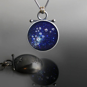 Sterrenbeeld Aquarius ketting-Sterling Silver Aquarius Star kaart ketting, horoscoop Zodiac Aquarius door Jackie Taylor Designs