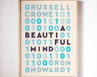 A Beautiful Mind, Russell Crowe, Ron Howard, John Nash, poster di matematica, locandina del film