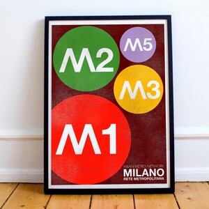 Mailand Metro Karte, Bob Noorda, Massimo Vignelli, Milano, minimalistische U-Bahn, Untergrund Alphabet Grafikdesign