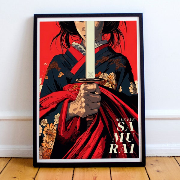 Blue Eye Samurai poster, Netflix tv series tribute print, Michael Green, Amber Noizumi