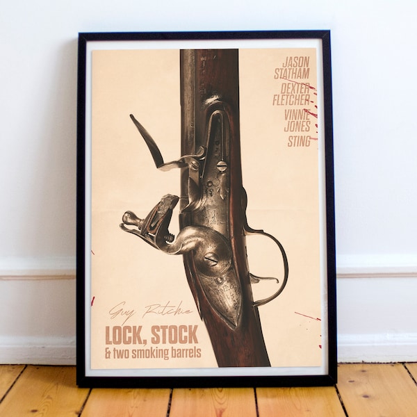 Lock Stock & two smoking barrels, Jason Statham, Guy Ritchie, Lock and Stock, British movie poster