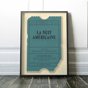 Day for night, La Nuit Américaine, François Truffaut movie poster, Effetto Notte, french new wave fim, nouvelle vague