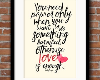 Quote Print Charlie Chaplin Etsy