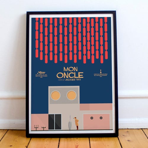Affiche Mon Oncle, Jacques Tati, Monsieur Hulot, impression film