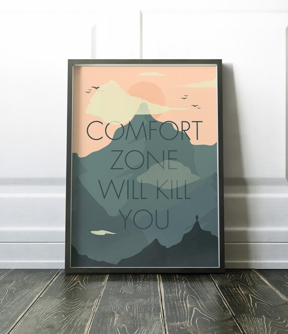 Comfort Zone Quote Mountains Lover Free Climbing Etsy