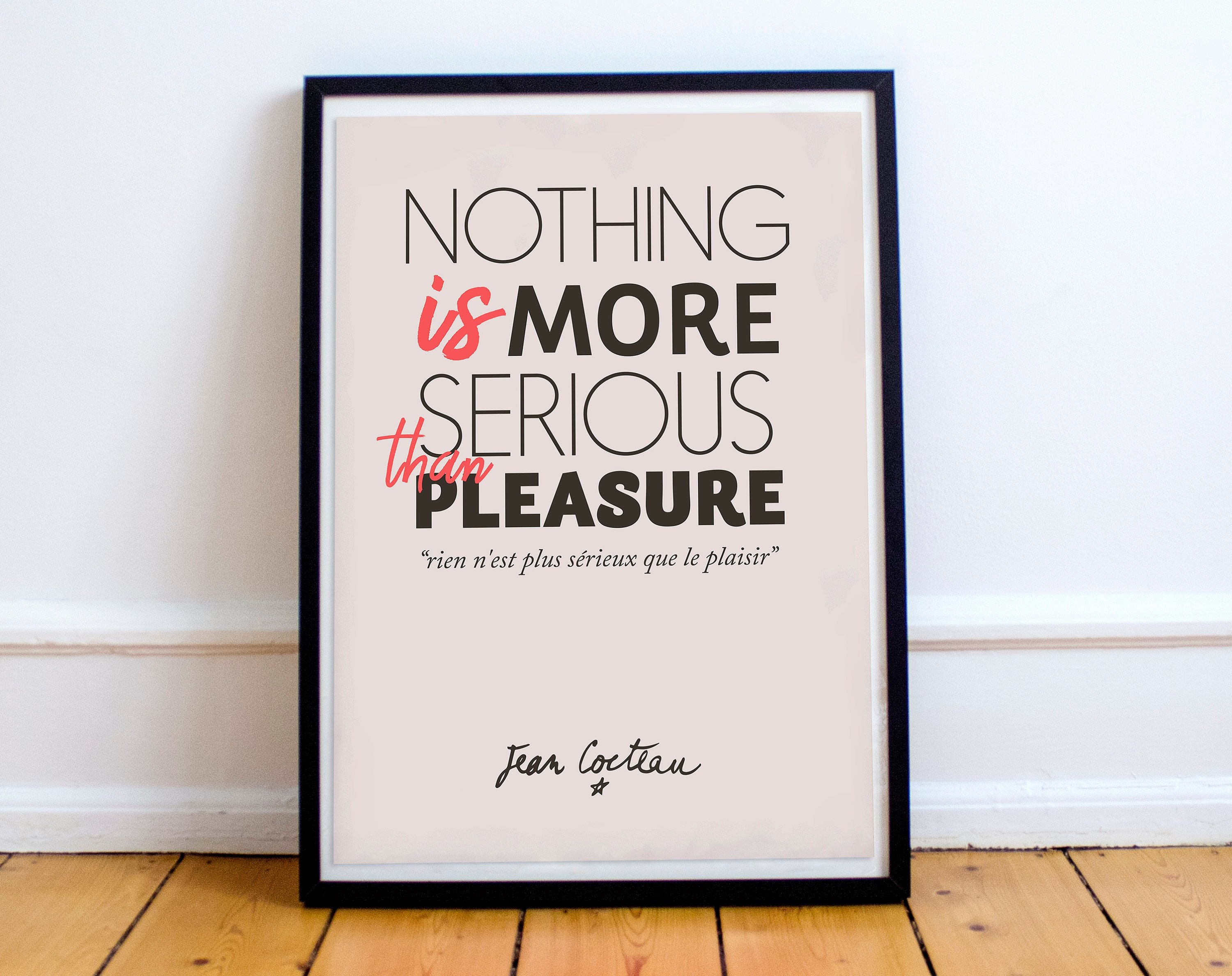Jean Cocteau Citation Sur Le Plaisir Et La Vie Citations Etsy France