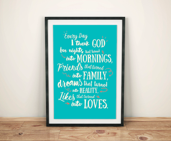 Danke Gott Jeden Tag Inspirierender Zitat Druck Starke Etsy