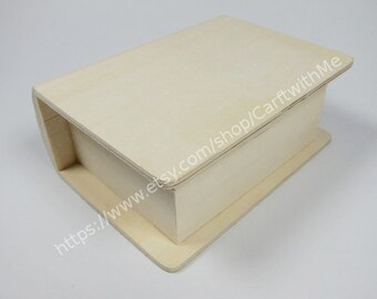 Small Wooden Box / Book Box / natural unfinished wood box / Storage Box / Container