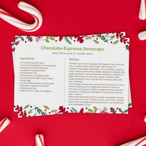 Christmas Recipe Template Printable, Editable Recipe PDF, Holiday Cookie Recipe Card