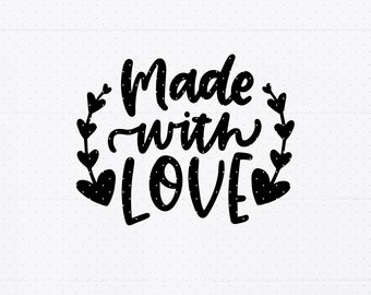 Made With Love Svg Etsy