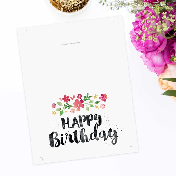 printable birthday card for her happy birthday card cute etsy