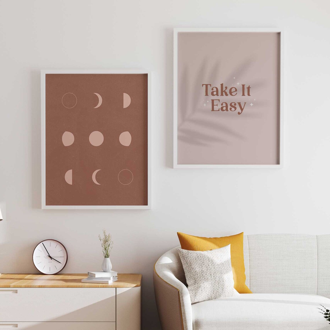 Neutral rosa druckbare Wand Kunst Set Erröten rosa | Etsy