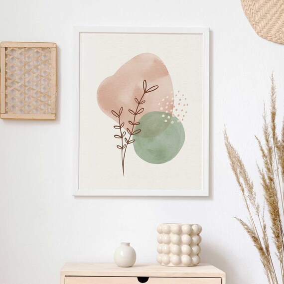 Art & Collectibles Digital Download Sage Green and Beige Printable Art