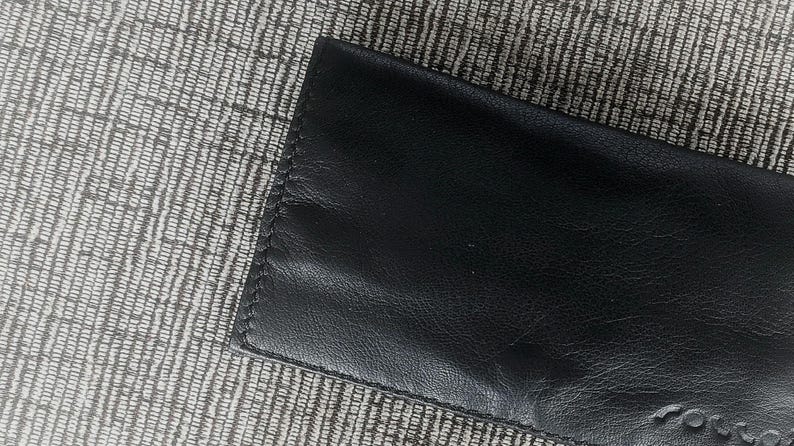Tobacco Pouch leather made in italy, black and western vintage bag, tabacco pochette image 2
