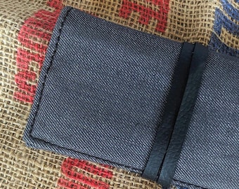 Tobacco Pouch in Canvas and Vegan leather made in italy, vintage soft bag