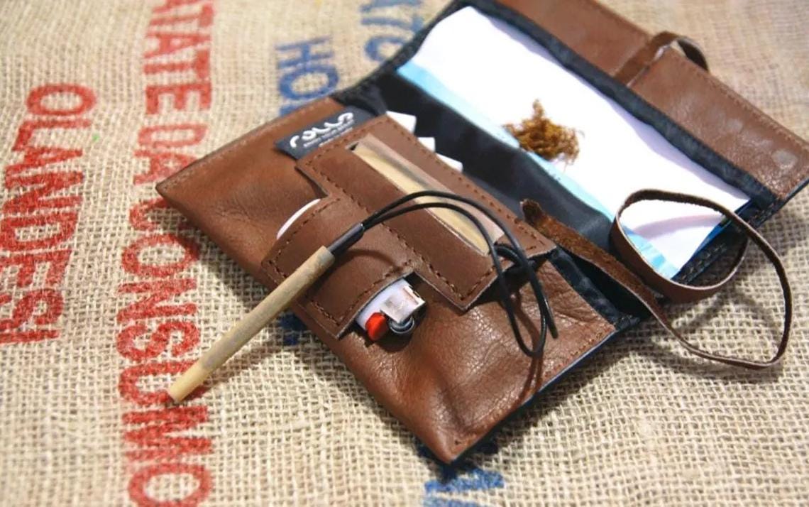 Tobacco Pouch Leather, Designed for the Hand Rolling for Filter, Rolling  Papers and Tobacco. Customizable Closure, Button or Lace