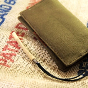 Tobacco Pouch in Canvas and leatherette made in italy, vintage soft bag image 2