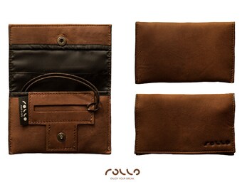Tobacco Pouch leather, designed for the hand rolling for filter, rolling papers and tobacco