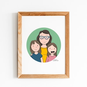 Custom Comic Couples Portrait, Half Body, Digital Family Illustration, Best Friends, Anniversary, Pet, Paper Anniversary, Father's Day