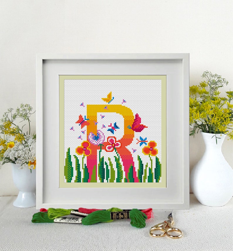 Letter R Pdf Pattern, Funny Cross Stitch, Baby Room Letter, Cross ...