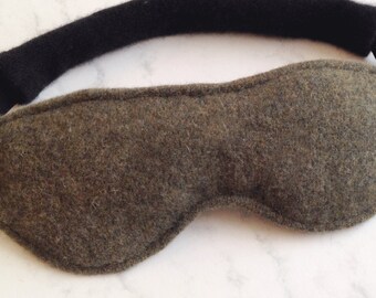 Sleep Mask-Cashmere and Silk-Unisex-Loden Green Heather