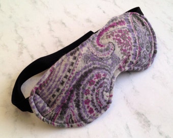 Sleep Mask-Cashmere and Silk-Unisex-Paisley/Heather Grey