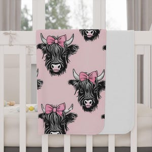 Cute Cow Print Toddler Blanket, Soft Nursery Blanket, Baby Shower Gift, Kids Room Decor, Pink Farm Animal Throw