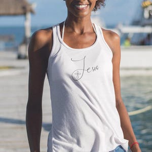 Women&#39;s Ideal Racerback Tank. Christian workout wear, Christian Merch.