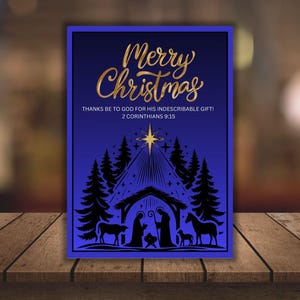 Merry Christmas Greeting Card. Christ is King Christmas Card. Our Savior is born Christmas Card. Christian Christmas Card for Family&Friends