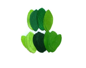 Green leaf, green leaves, long leaves, felt leaf, leaves, premade leaf, artificial flowers, oval leaves, craft flowers, felt flowers