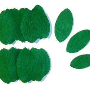 Felt craft supplies, green long leaves, flower leaf