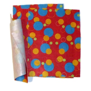 Dotted circle 9x12 felt fabric 4 squares
