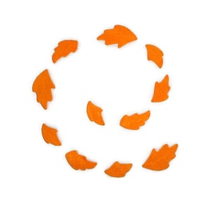 Fall orange felt little leaves premade for diy craft projects 100 count