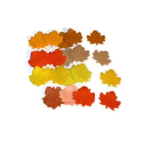 Assorted yellow and orange felt leaves 2&quot; leaf variety 75 count