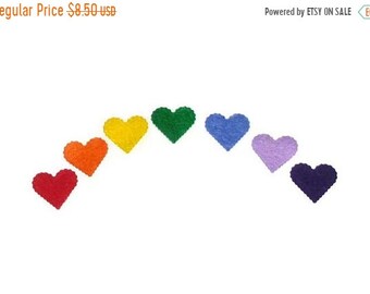 ON SALE Colorful felt hearts, felt hearts, felt rainbow, rainbow, die cut hearts, hearts, colorful, die cuts, felt confetti, felt crafts, di