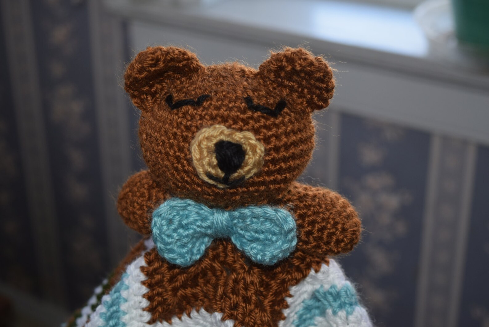 Star Shaped Teddy Bear Security Blanketbrown Blue Green and Etsy