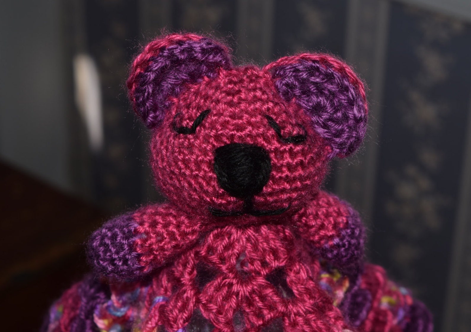 Teddy Bear Security Blanket in Bright Pink Purple and Pink Etsy