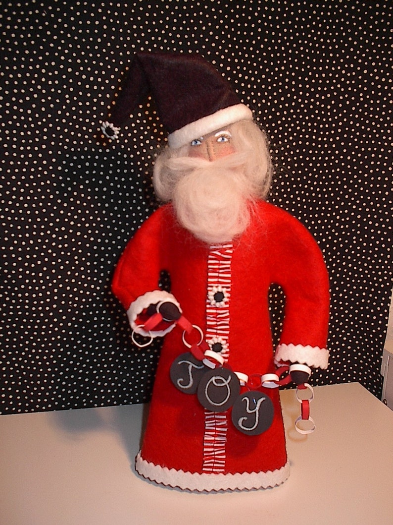 Felt Santa sewing pattern PDF sew Pattern Santa Primitive Etsy