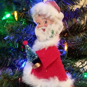 Retro Style Felt Santa Ornament with Chenille Stem Body
