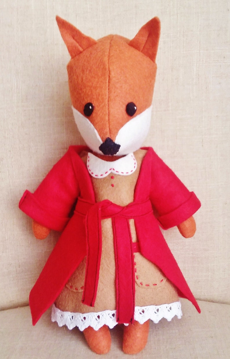 PDF Felt Fox Sewing Pattern With Clothes - Etsy