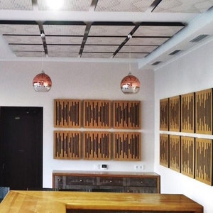 Wood slat wall panels 3d wall panels sound absorption-diffuse acoustic panel