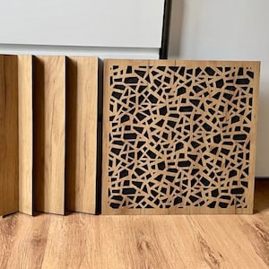 Acoustic panel art wooden wall panels slat wall panel decorative panel for sound diffusion 3d wall panels