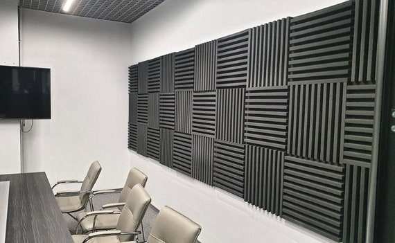 Panel de poliuretano a prueba de sonido amortiguador acústico paneles de  pared reductores de ruido, paneles de pared de estudio de absorción de