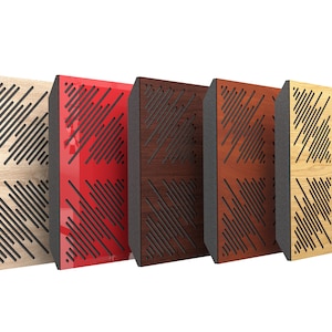 Acoustic decorative panel for sound absorption and sound diffusion Ecosound Ecowave diagonal full mini