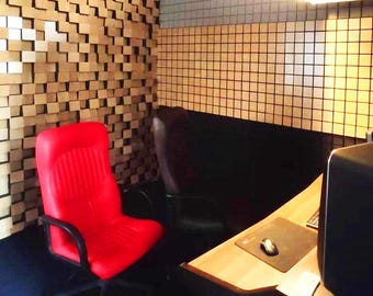 Acoustic panels, panel for recording studio, sound absorbing diffuser, 3d wall art, absorption soundproofing panel, bass sound proof traps