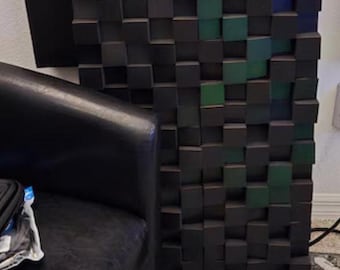 Acoustic panel for recording studio - sound proof panels, 3d sound diffuser panel, soundproofing wood panels, wall slat diffusion panels